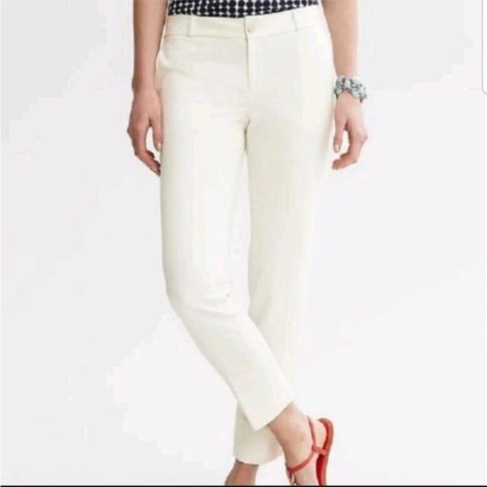 Banana Republic Cream Cropped Camden Ankle Pants